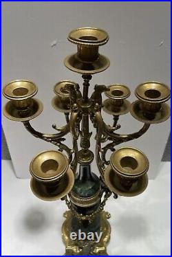 Candelabra Brevettato Brass and Marble Collection
