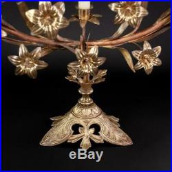 Candelabra Gilt Bronze Brass Candle Holder Gilded Antique 5 Tier Arms 24