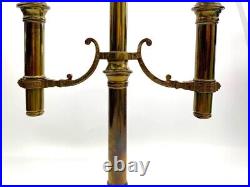 Candelabra Pair Antique Brass Marked Candlestick Holder Gothic French Style