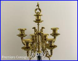 Candelabra Pair Brevettato Brass and Marble Horchow Collection