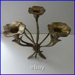 Candle Holders Brass Flowers Flower Bouquet Approx. 8 5/16in High