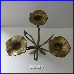 Candle Holders Brass Flowers Flower Bouquet Approx. 8 5/16in High