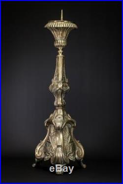 Candlestick Brass Antique French Candle Holder Baroque Church Rocaille 33