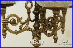 Castilian Imports Brass and Crystal Pair Candelabra Candle Holders