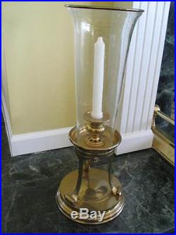 Chapman Brass RARE Seeded Glass Hurricane Candle Holder