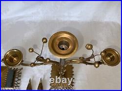 Chapman Regency Brass & Marble Candle Holder Candelabra (2) #63073A