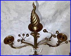 Chapman Regency Brass & Marble Candle Holder Candelabra (2) #63073A