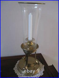 Chapman Seeded Glass Brass Hurricane Candle Holder RARE Circa 1986