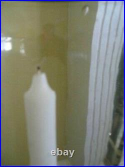 Chapman Seeded Glass Brass Hurricane Candle Holder RARE Circa 1995