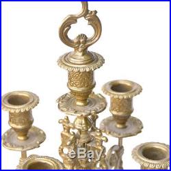 Charming Ornately Carved Brass Candelabras A Pair