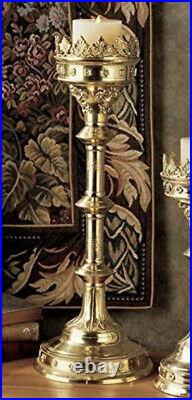 Chartres Cathedral France 2 Solid Brass Candle Holders Gothic Medievel 19 X 7