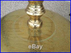 Col Ms Pair Brass Floor Candlestick Candle Holders 40 Tall