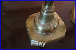 Collectible, Historic Pair of Queen of Diamonds Brass Candlesticks Victorian/V