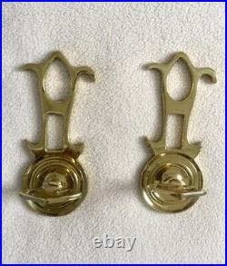 Colonial Williamsburg Brass Wall Sconces Pair Double Arm Candle Holders