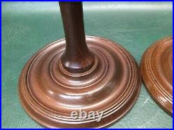 Colonial Williamsburg CW16-80 Mahogany Candle Holders with Glass Hurricane Globes