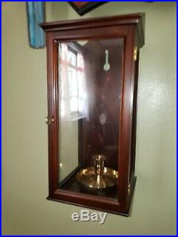Colonial Williamsburg Mahogany Wall Candle Box and Brass Candle Holder