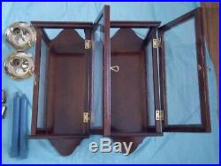 Colonial Williamsburg style Mahogany & Glass Candle Lantern Sconce Wall Box