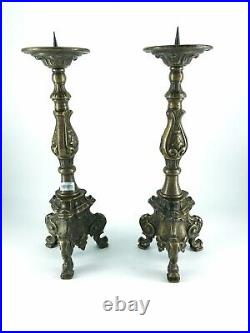 Couple Candlesticks Candle Holder For Church Brass Style Baroque Height 40 CM