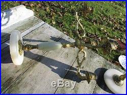 Couple Pair Brass Marble Onyx Ornate 5 Arm Candle Holder Candelabra Gorgeous