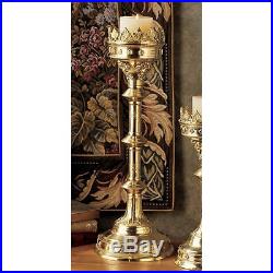 Design Tuscano Exclusive Chartres Cathedral Gothic 19 Solid Brass Candlestick