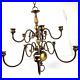 Dutch Colonial Style Brass Chandelier Candle Holder 2 Tier 10 Light 21H x 22W