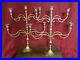 Early 20th Century Brass Candelabras With 5 Holders a Pair
