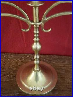 Early 20th Century Brass Candelabras With 5 Holders a Pair