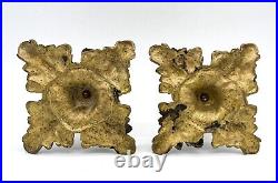 Early 20th Century Brass Dolphin Candlesticks a Pair