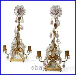Early 20th Century Maison Baguès Style French Rococo Style Two Light Girandoles