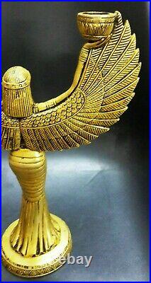 Egypt Queen Statue Brass Candle Holder Beautiful Winged Girl Candle Stand HK139