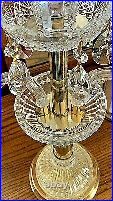 Elegant 3-arm Crystal Candelabra Taper Candlestick Candle Holder With Prisms