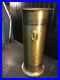 English Brass Lion Head Umbrella Stand or Cane Holder 21in 1920s Art Deco