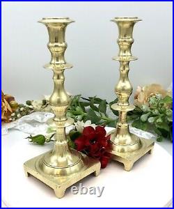 English Solid Brass Vintage Candle sticks Very heavy 6 lbs Set of 2