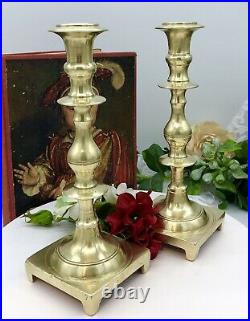 English Solid Brass Vintage Candle sticks Very heavy 6 lbs Set of 2