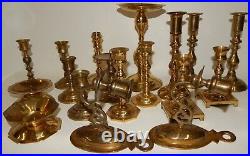 Estate Lot 18 Vtg Brass Assorted Candlestick Holders Wedding Parties Home Decor