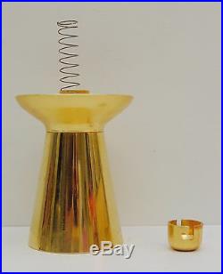 Föhl West Germany Brass and Glass Candlestick Holder Space Age Mid Century Fohl