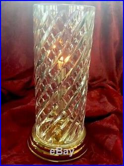 FLAWLESS Exquisite WATERFORD Crystal Brass WYNDUM HURRICANE LAMP CANDLE HOLDER