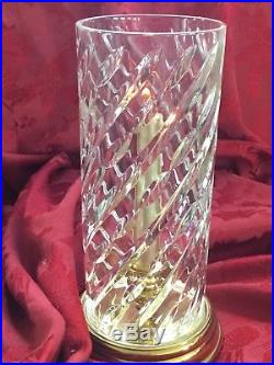 FLAWLESS Exquisite WATERFORD Crystal Brass WYNDUM HURRICANE LAMP CANDLE HOLDER