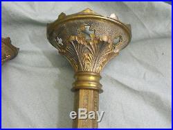 Fine Ornate Gothic Alter Brass Candlesticks Candle Holders / Stands