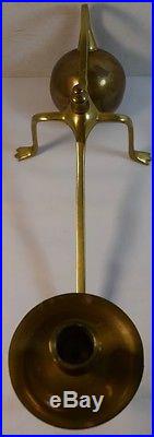 Fine Vintage W. A. S. Benson Brass Canonball Candle Holder Candlestick