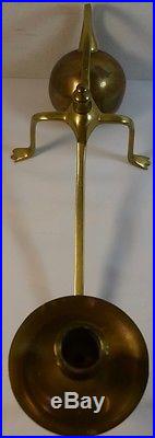 Fine Vintage W. A. S. Benson Brass Canonball Candle Holder Candlestick