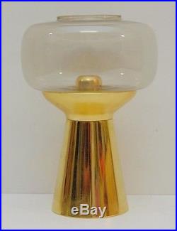 Föhl W Germany Brass Glass Candlestick Holder Space Age Mid Century Modern Fohl