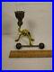 Franz Bergman Style Cold Painted Brass Weight Lifting Frog Candle Holder