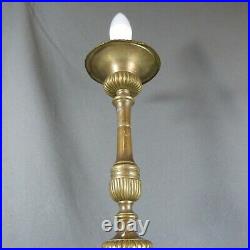 French Antique Religious Altar Church Electrified Candlesticks Candle Holder 18