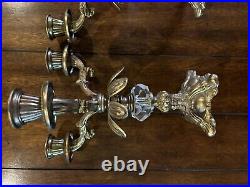 French Provincial Candalabras Candle Holders a Pair 2 Brass