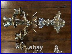 French Provincial Candalabras Candle Holders a Pair 2 Brass