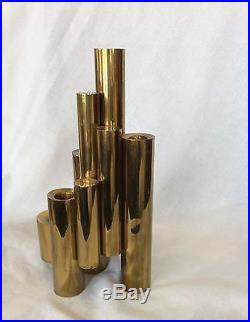 Gio Ponti Style Brass Candleholders MID Century Modern