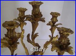 GORGEOUS Brass ART NOUVEAU Deco BAROQUE ANTIQUE CANDELABRA Large Candle Holder