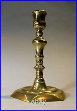 George I Period English Brass Candlestick c. 1725