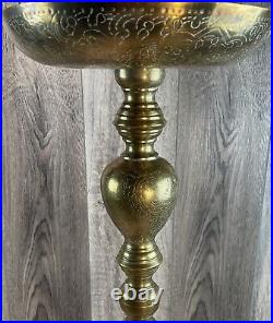 Giant Etched Brass Floor Candlesticks Altar Prayer Candle Holders 50 Inch Tall
